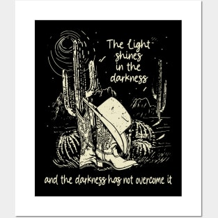 The Light Shines In The Darkness Boots Desert Posters and Art